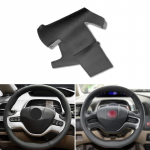 K&auml;sitsi punutud perforeeritud nahast autostiil interj&ouml;&ouml;r rooliratta katte trimm must Honda Civic 8. p&otilde;lvkond 2006 2007 2008 jaoks