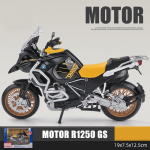 1/12 Scale R1250 GS Diecast mootorratta mudelm&auml;nguasi heli ja valgusega lastele v&auml;ikelastele poistele t&uuml;drukutele 1/12-18.5x12.2x7.5cm kollane