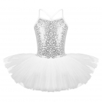Laste t&uuml;drukute litritega Camisole Ballet Tutu Kleit Seelikuga trikoo Baleriin S&auml;delevad tantsukost&uuml;&uuml;mid 3-4 Years