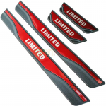 Volkswagen VW T-Cross TCrossi tarvikule 2022 - Roostevabast s&uuml;sinikust auto uksel&auml;ve l&ouml;&ouml;k kulumisplaadi pedaalikaitse kate Red LIMITED