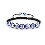 Ceramic Adjustable bracelet National Style Flower Designs Beaded Bracelet Pure Hand-made Porcelain Ceramic Boho Bracelet Bracelet Style A black