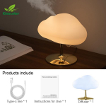 Cloud Aroma eeterlike &otilde;lide hajuti 270 ml USB &otilde;huniisutaja LED v&auml;rviga &ouml;&ouml;valgustusega aroomiteraapia spaa avalehele White cloud