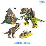 740 tk dinosauruste seeria T-Rex VS Dino-Mech lahingumudeli ehitusplokk m&auml;nguasi lastele kingitus 11337