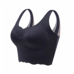 Suures suuruses naiste juhtmevaba pikan&ouml;&ouml;riga rinnahoidja, mugav &otilde;mblusteta aluspesu kokkupandud Push Up Tank Top Sport rinnahoidja suvine &otilde;huke bralette XXXXXXL must
