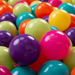 KiddyMoon 700 Balls 7cm/2,75in pehmest plastikust m&auml;ngupallid lastele valmistatud eu-s, l.roheline/kollane/t&uuml;rq/oranž/d.roosa/lilla 700 Balls/7cm-2.75in