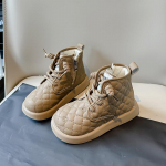 Lapsed Talvised Paksud soojad Martini saapad Uued ruuduline PU nahast lumesaapad poistele ja t&uuml;drukutele libisemiskindlad pl&uuml;&uuml;sis vabaajajalatsid 26 must