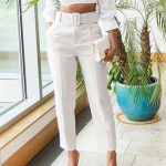 S&uuml;gisene vabaaja p&uuml;ksid, k&otilde;rge v&ouml;&ouml;kohaga p&uuml;ksid, naiste mood, elegantsed naiste pliiatsip&uuml;ksid, soliidsed kontorip&uuml;ksid, naiste &uuml;likond, p&uuml;ksid Pantalones Femme 29548 L orion i v&auml;rv