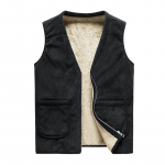 S&uuml;gis- ja Talvine uus trendikas &uuml;hev&auml;rviline meeste vest pluss sametine vabaaja suurtes suurustes mitmek&uuml;lgne soe voodriga lahtine vest meestele M-6XL XXL must