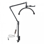 10 W lauaarvuti LED-videovalgusti poolkuu kujuga t&auml;itevalgusti kahev&auml;rviline valgusti 3200K-5600K h&auml;mardatav 10 must