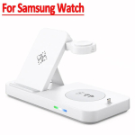 4 in 1 15 W kiire juhtmevaba laadija alus Kokkupandav laadimisjaam Apple Samsung Watchile Huawei Watch iPhone 14 13 12 Pro Max AirPods For Samsung Watch valge