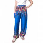 Hippie &scaron;ikk, vabaaja p&uuml;ksid, lilleprindiga, &uuml;ks suurus n&ouml;&ouml;riga, unisex mudel. Sinine. sinine