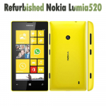Renoveeritud Nokia Originaal Nokia Lumia 520 3G Mobiiltelefon 1 SIM-kaardiga No charger kollane