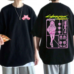 Jaapani anime Cyberpunk Edgerunners Rebecca T-s&auml;rk Unisexga Graafiline l&uuml;hikeste varrukatega Suurem&otilde;&otilde;tmeline T-s&auml;rk Vintage T-s&auml;rgid T&auml;navar&otilde;ivad 4XL