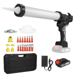 21V 68VF juhtmeta tihendusmasin alumiiniumtoru akutoitega elektrilise hermeetiku liimiga EU Plug & 2 Battery must valge v&auml;rv