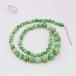 6-14 mm roheline kollane vikerkaare t&uuml;rkiissinine nefriit kaltsedoni torni kaelakee, 5 cm pikenduskett, naiste festivali kingitused 18 tolli 45cm roheline