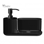 K&ouml;&ouml;gin&otilde;udeseebi dosaator koos k&auml;snahoidjaga libisemisvastase p&otilde;hjaga korduvt&auml;idetav k&auml;te- ja n&otilde;udeseebi konteineri komplekt k&auml;tepuhastusvahendi jaotuskarp koduhotelli jaoks valge