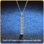 P&auml;ris 0,1CT 3mm t&auml;ismoissaniit ripats kaelakee naistele S925 Sterling h&otilde;be teemant kaelakeed peened ehted 0.5cttw Moissanite blue