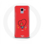 Samsung Galaxy J6 2018 BTS Bangtan Boys BT21 TATA V &uuml;mbris punase taustaga