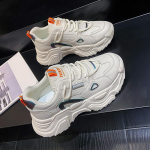 Naiste platvormiga tossud libisemisvastased mugavad PU-nahast vabaajajalatsid Hingavad paksud n&ouml;&ouml;riga jooksutossud Naiste tennised isakingad 35