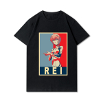 Evangelion Prinditud meeste T-s&auml;rgid Suures suuruses &uuml;mara kaelusega puuvillased topid suveanime vabaaja mustad s&auml;rgid S