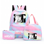 Naruto Anime 3 tk/komplekt L&otilde;uendist l&otilde;unakott poiste seljakott &Uuml;li&otilde;pilaste s&uuml;learvutikottide komplekt Lastele pliiatsikott Tagasi kooli Seljakott t&uuml;drukule