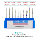 10 tk/karp TOMENTY Dental Diamond Burs puur kiirete k&auml;siinstrumentide hambaravi puurite jaoks FG seeria 1,6 mm hambaravi materjal FG-14D (10pcs)