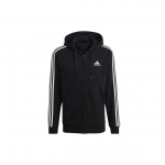 Adidas 3-Triibuline T&auml;is-t&otilde;mblukuga Kapuutsiga Jakk Meestele &Uuml;ler&otilde;ivad Must GK9051 L