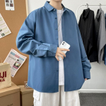 2024 meeste valged soliidsed vintage s&auml;rgid Meeste Harajuku moe suur s&auml;rk Meeste must vabaaja t&auml;navar&otilde;ivaste pluusid suures suuruses 5XL sinine
