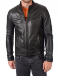 Must Meeste Ehtne 100% Lambanahast Nahkjakk Biker Mootorratas Slim Fit XS must