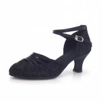 5 v&auml;rvi naiste t&uuml;drukute ladina tantsu kingad Ballroom Tango Salsa peokingad naistele k&otilde;rge kontsaga 5,5 cm 37 must
