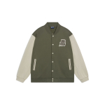 Vooder Anti Seeria Retro V&auml;rviplokk Baseballi Krae Fliisvooderdatud Soe Jakk Meeste Jakk Armee-Roheline AJDT043-5 XL