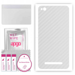 apgo Protective Skin Sticker for the back compatible with Xiaomi Redmi 4A, Wrap Film, Foil, Vinyl - Pattern Transparent Carbon