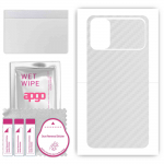 apgo Protective Skin Sticker for the back compatible with Poco M3 MZB087AIN, Wrap Film, Foil, Vinyl - Pattern Transparent Carbon