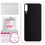 apgo Protective Skin Sticker for the back compatible with Wiko View4, Wrap Film, Foil, Vinyl - Pattern Carbon Black