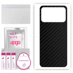 apgo Protective Skin Sticker for the back compatible with Doogee N40 Pro, Wrap Film, Foil, Vinyl - Pattern Carbon Black
