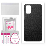 apgo Protective Skin Sticker for the back compatible with Samsung Galaxy S20 Plus, Wrap Film, Foil, Vinyl - Pattern Black Honeycomb