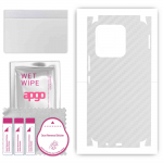apgo Protective Skin Sticker for the back+sides compatible with Tecno Spark 8, Full Wrap Film, Foil, Vinyl - Pattern Transparent Carbon