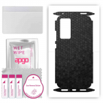 apgo Protective Skin Sticker for the back+sides compatible with Xiaomi 12X, Full Wrap Film, Foil, Vinyl - Pattern Black Honeycomb