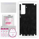 apgo Protective Skin Sticker for the back+sides compatible with Samsung Galaxy S21 FE 5G, Full Wrap Film, Foil, Vinyl - Pattern Black Camo