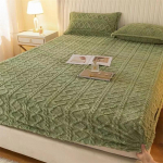 150x200/180x200/200x220cm Coral Velvet voodilina MilkVelvet madrats kaitsekate Talvine pl&uuml;&uuml;s isolatsiooniga voodikate 3PCS-150x200cm