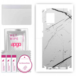 apgo Protective Skin Sticker for the back+sides compatible with Vivo IQOO 7, Full Wrap Film, Foil, Vinyl - Pattern White Marble