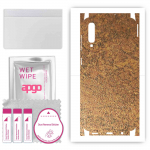apgo Protective Skin Sticker for the back+sides compatible with Samsung Galaxy A50, Full Wrap Film, Foil, Vinyl - Pattern Rusty Copper