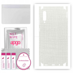apgo Protective Skin Sticker for the back+sides compatible with Samsung Galaxy A50, Full Wrap Film, Foil, Vinyl - Pattern White Fabric