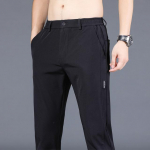 Kevad/suvi &otilde;hukesed meeste vabaaja p&uuml;ksid Meeste kulumisj&auml;&auml;d siidip&uuml;ksid Meeste trendikad Korea Slim Fit sirged p&uuml;ksid 29 must