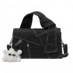 Denimk&auml;ekott Naiste Crossbody kott Moodne &otilde;lakott v&auml;ike kandiline kott must