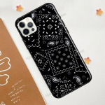 Bandana Mustriline Must iPhone 12 Pro Max 13 mini &Uuml;mbris iPhone XR XS X SE 2020 7 8 Plus 11 Pro Max Katte jaoks iphone 5 5S SE