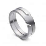 Klassikalise geomeetriaga paaris&otilde;rmus, l&auml;ikiv, dekoratiivne, k&otilde;ik sobivad ehted, kingitus roostevabast terasest meestele naistele US 9 valge