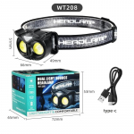 3000LM Owl Cob esilatern C-t&uuml;&uuml;pi laetav esituli kaasaskantav p&ouml;&ouml;rlev jahituled USB-magnetiga LED-peaga taskulamp kalap&uuml;&uuml;gi pealamp WT-208-2000LM