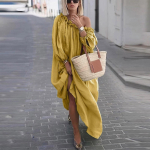 Naiste suures suuruses igap&auml;evane vaba &otilde;lgadega vintage &uuml;hev&auml;rviline vaba Boho Maxi kleit L sinine