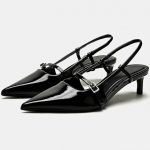 Terava Ninaga Slingback Sandaalid Naistele Suurus 35-43 Lakknahast Seksikad Madala Kontsaga Peokleidikingad Naiste Moodne Disainer-Mule Kingad 35 must